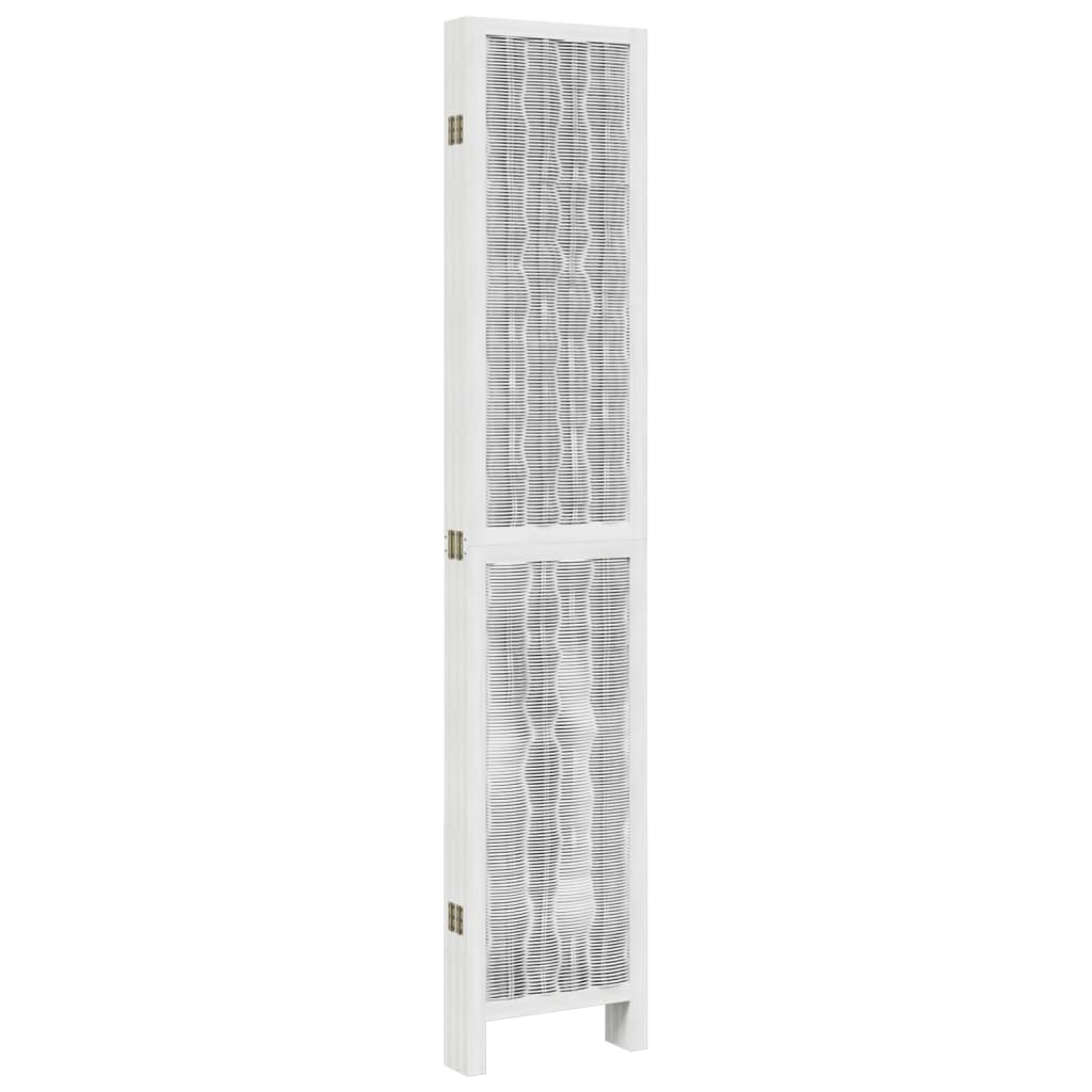 Kamerscherm met 6 panelen massief paulowniahout wit is nu te koop bij PeponiXL, paradijselijk wonen!