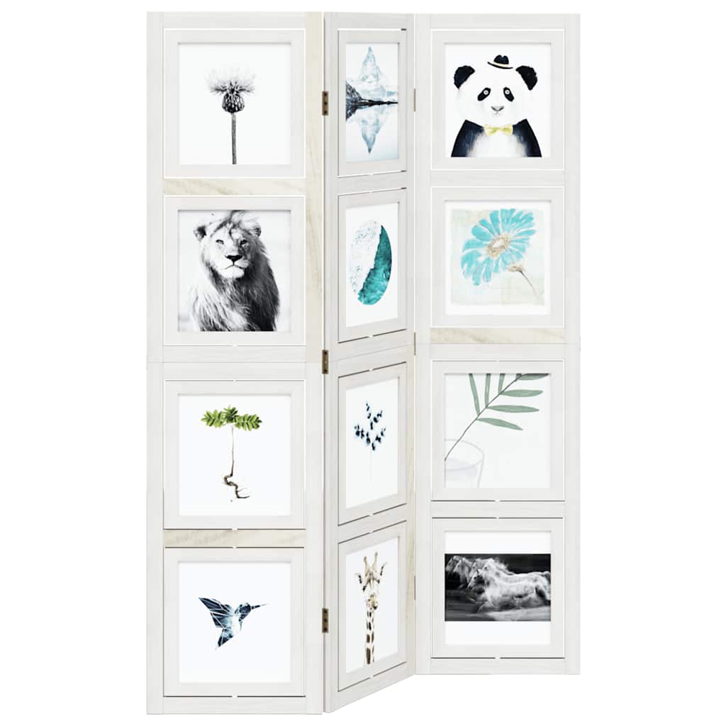 Kamerscherm met 3 panelen massief paulowniahout wit is nu te koop bij PeponiXL, paradijselijk wonen!