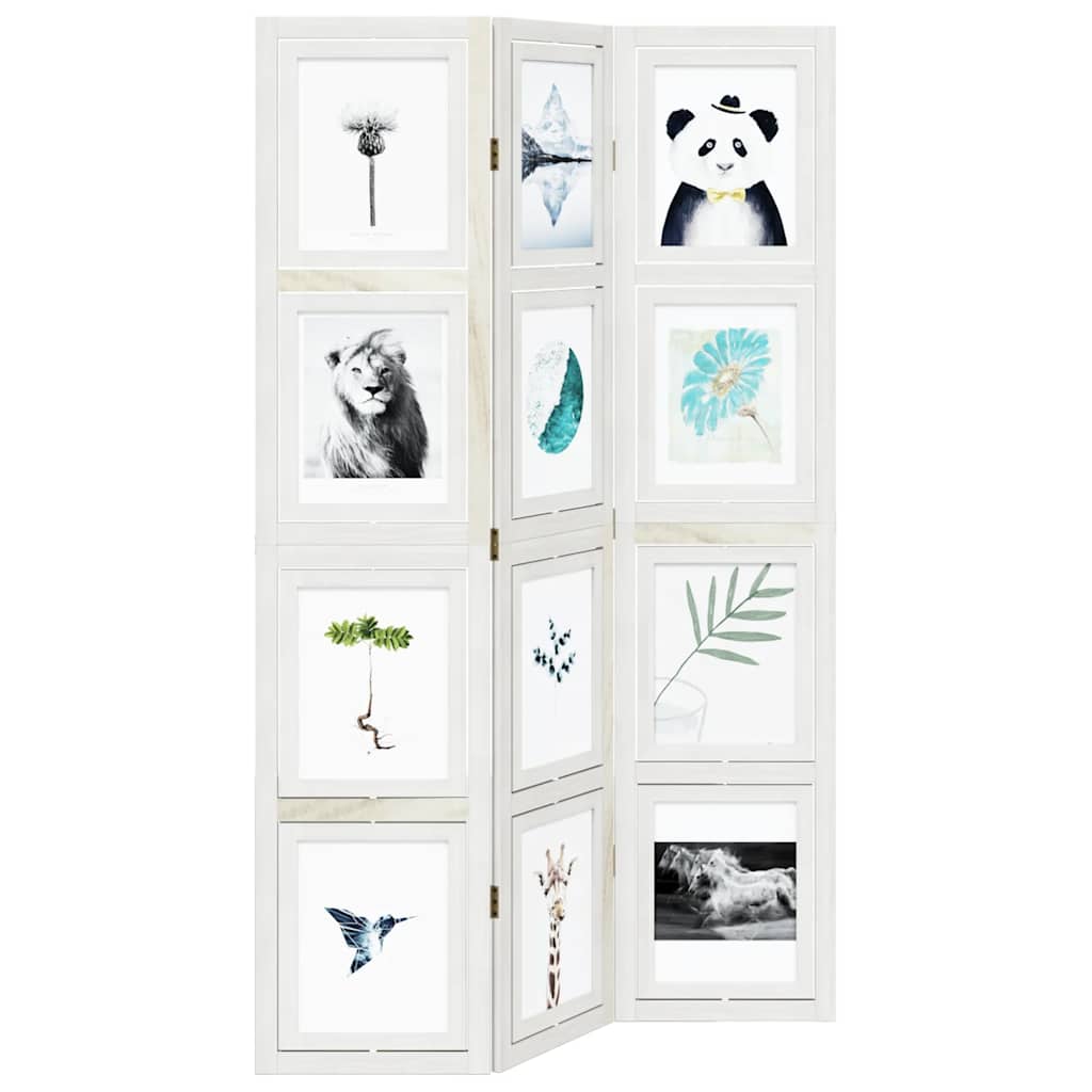 Kamerscherm met 3 panelen massief paulowniahout wit is nu te koop bij PeponiXL, paradijselijk wonen!