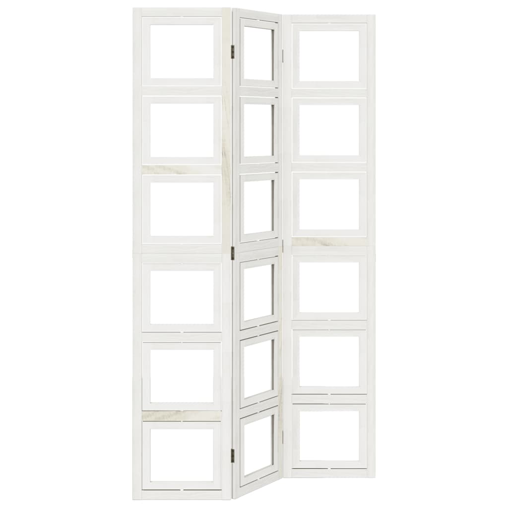 Kamerscherm met 3 panelen massief paulowniahout wit is nu te koop bij PeponiXL, paradijselijk wonen!