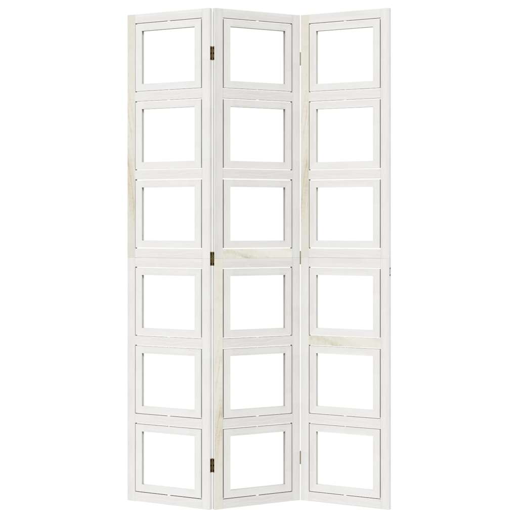 Kamerscherm met 3 panelen massief paulowniahout wit is nu te koop bij PeponiXL, paradijselijk wonen!
