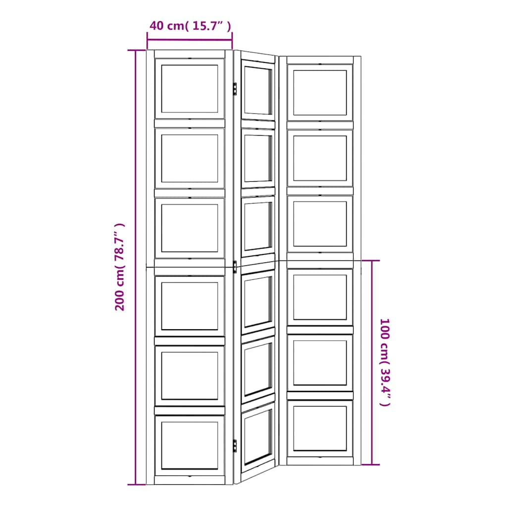 Kamerscherm met 3 panelen massief paulowniahout wit is nu te koop bij PeponiXL, paradijselijk wonen!