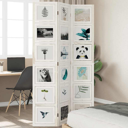 Kamerscherm met 3 panelen massief paulowniahout wit is nu te koop bij PeponiXL, paradijselijk wonen!