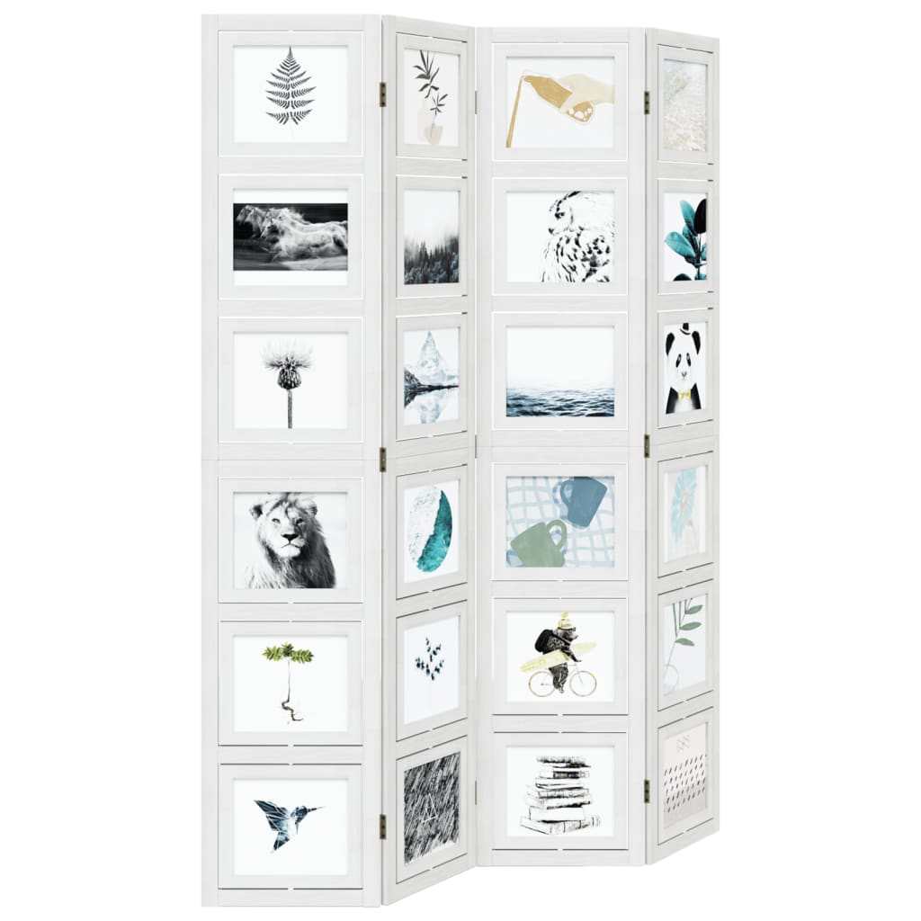 Kamerscherm met 4 panelen massief paulowniahout wit is nu te koop bij PeponiXL, paradijselijk wonen!