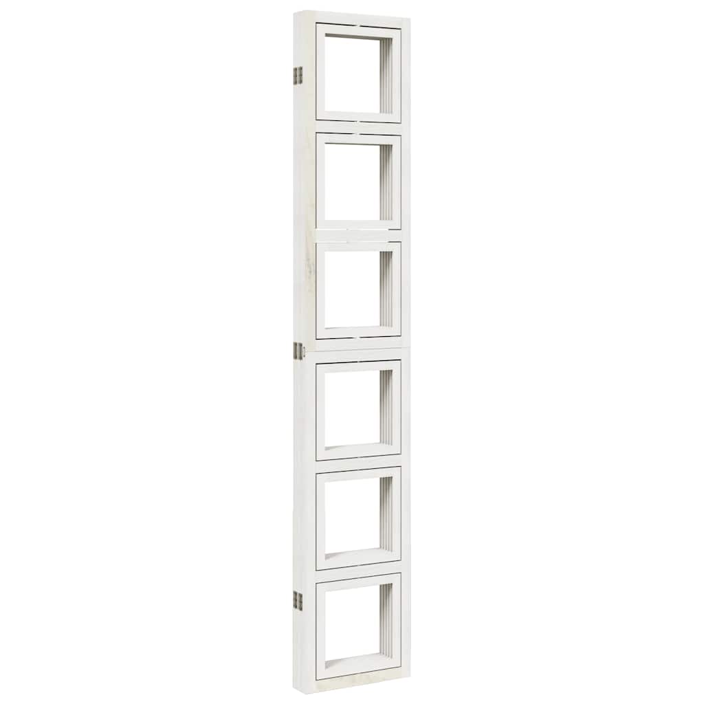 Kamerscherm met 5 panelen massief paulowniahout wit is nu te koop bij PeponiXL, paradijselijk wonen!