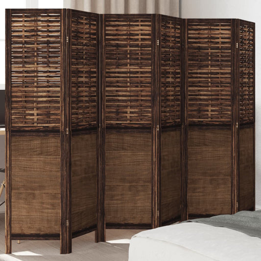 Kamerscherm met 6 panelen massief paulowniahout donkerbruin is nu te koop bij PeponiXL, paradijselijk wonen!