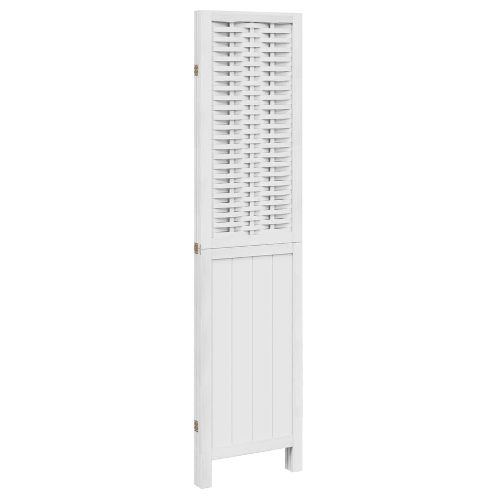 Kamerscherm met 3 panelen massief paulowniahout wit is nu te koop bij PeponiXL, paradijselijk wonen!