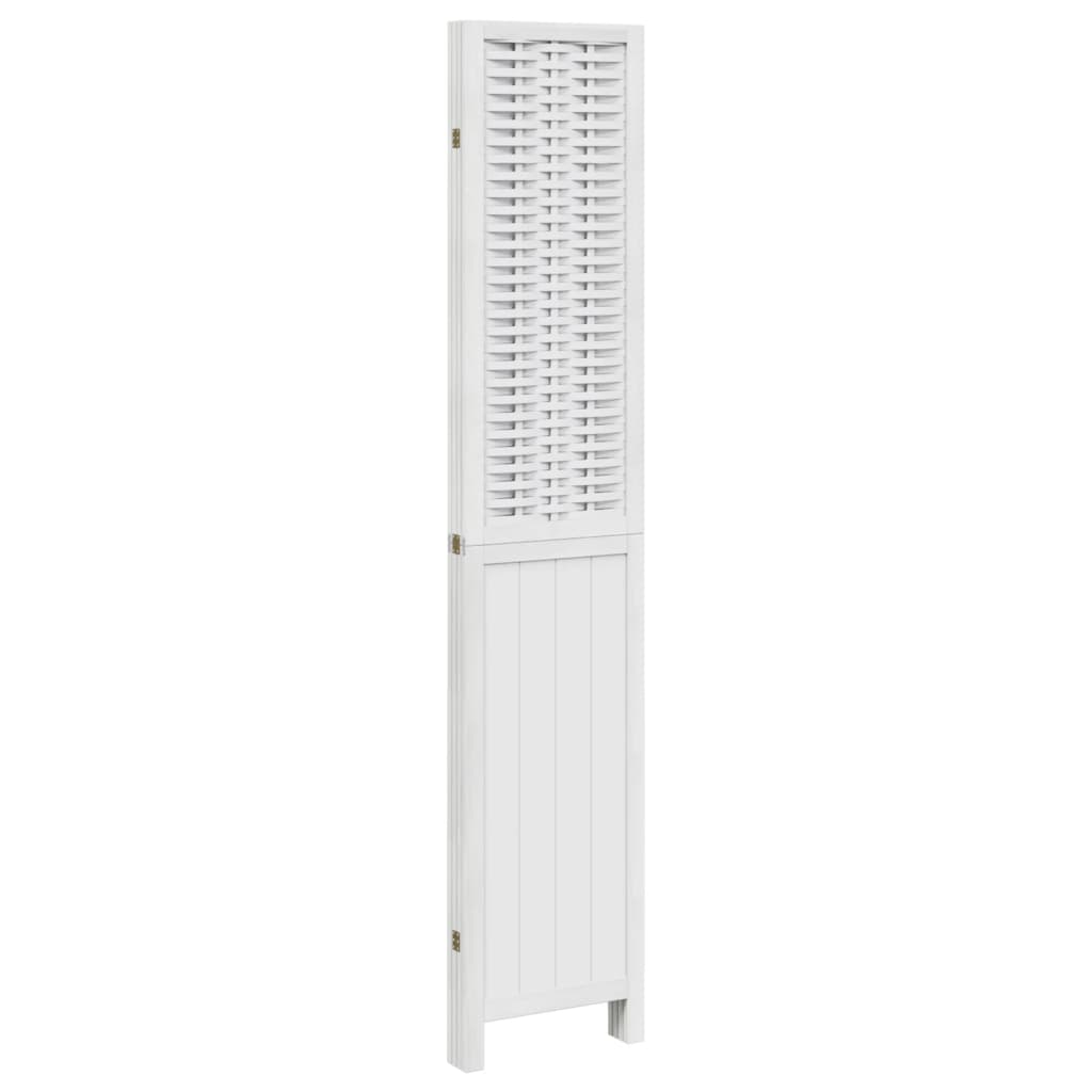 Kamerscherm met 4 panelen massief paulowniahout wit is nu te koop bij PeponiXL, paradijselijk wonen!