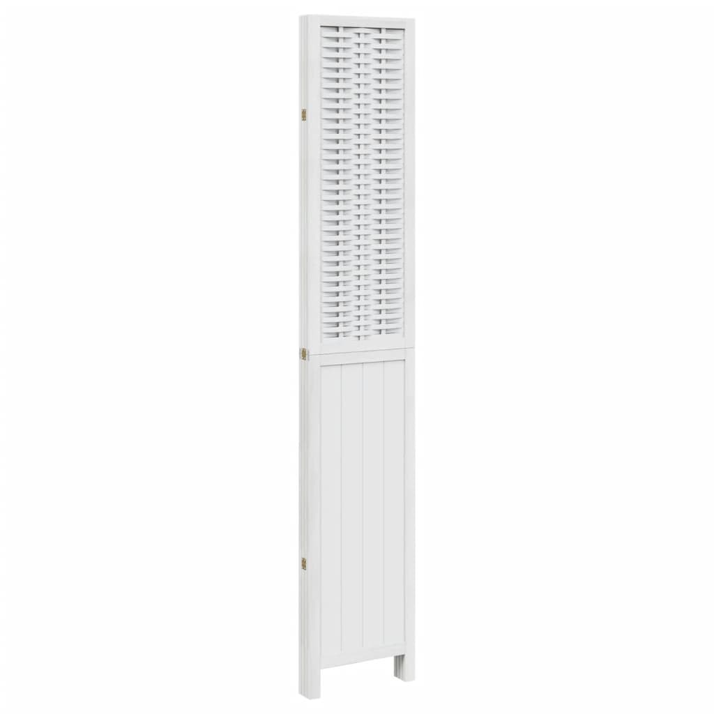 Kamerscherm met 4 panelen massief paulowniahout wit is nu te koop bij PeponiXL, paradijselijk wonen!