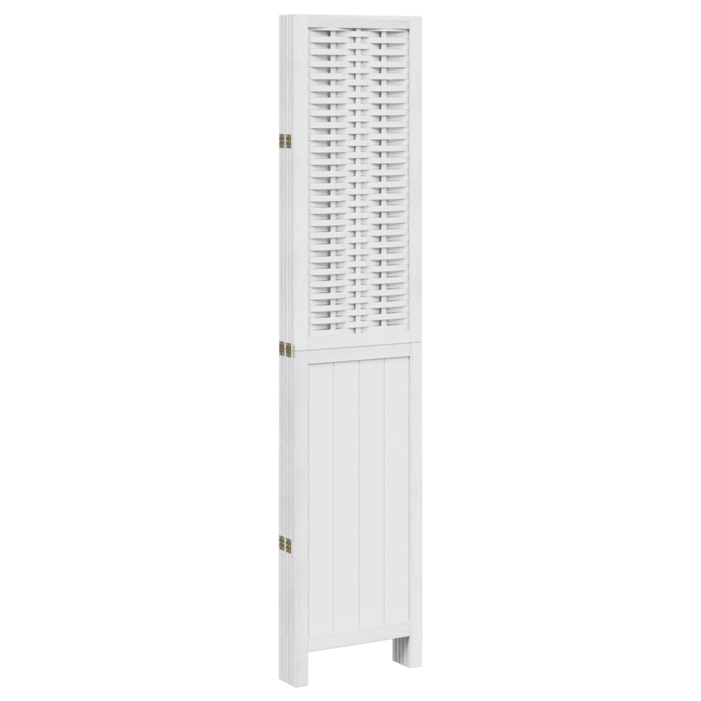 Kamerscherm met 5 panelen massief paulowniahout wit is nu te koop bij PeponiXL, paradijselijk wonen!