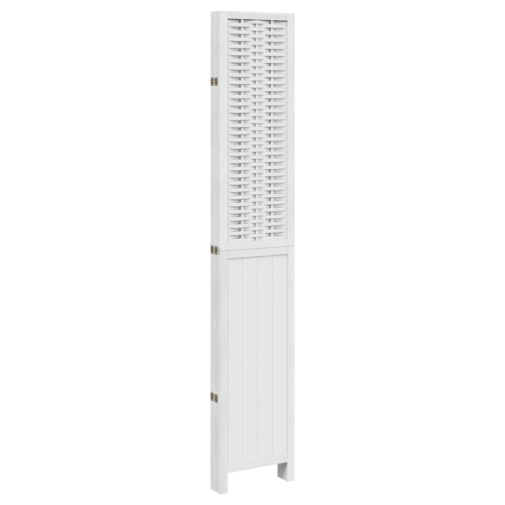 Kamerscherm met 5 panelen massief paulowniahout wit is nu te koop bij PeponiXL, paradijselijk wonen!