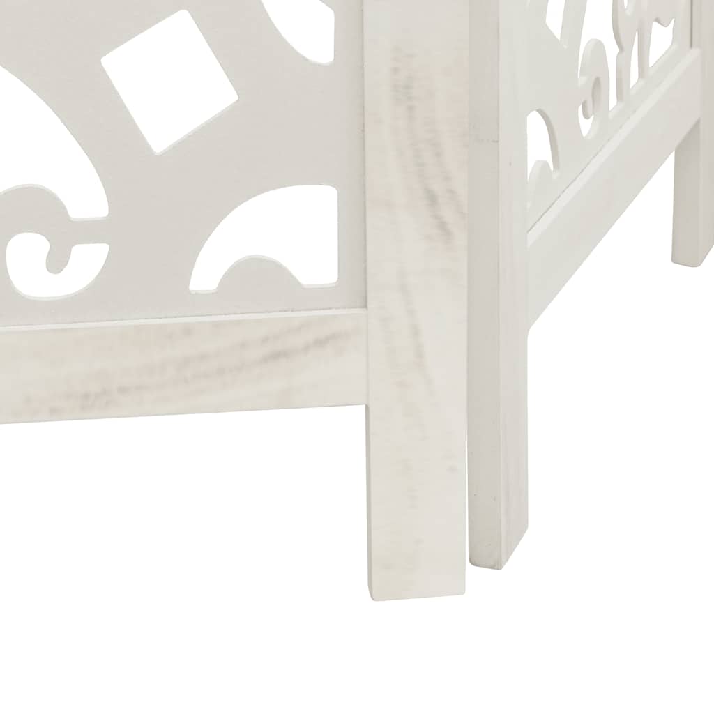 Kamerscherm met 5 panelen massief paulowniahout wit is nu te koop bij PeponiXL, paradijselijk wonen!