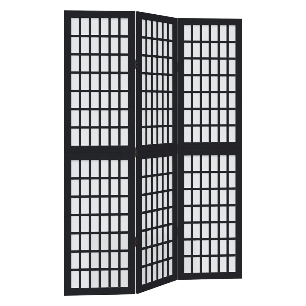 Kamerscherm met 3 panelen massief paulowniahout zwart is nu te koop bij PeponiXL, paradijselijk wonen!