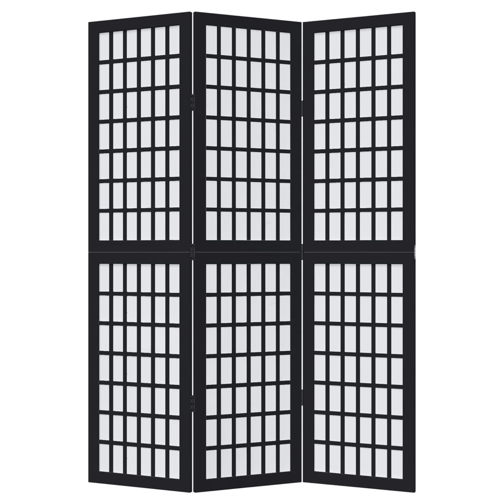 Kamerscherm met 3 panelen massief paulowniahout zwart is nu te koop bij PeponiXL, paradijselijk wonen!
