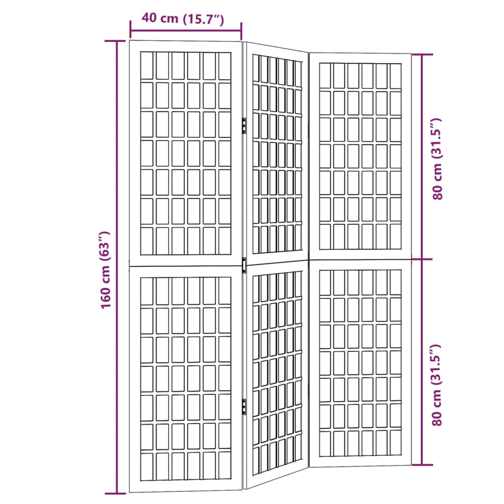 Kamerscherm met 3 panelen massief paulowniahout zwart is nu te koop bij PeponiXL, paradijselijk wonen!
