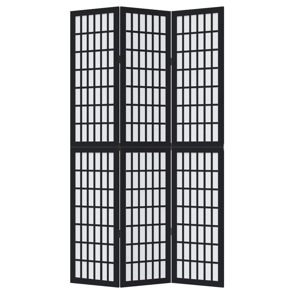 Kamerscherm met 3 panelen massief paulowniahout zwart is nu te koop bij PeponiXL, paradijselijk wonen!