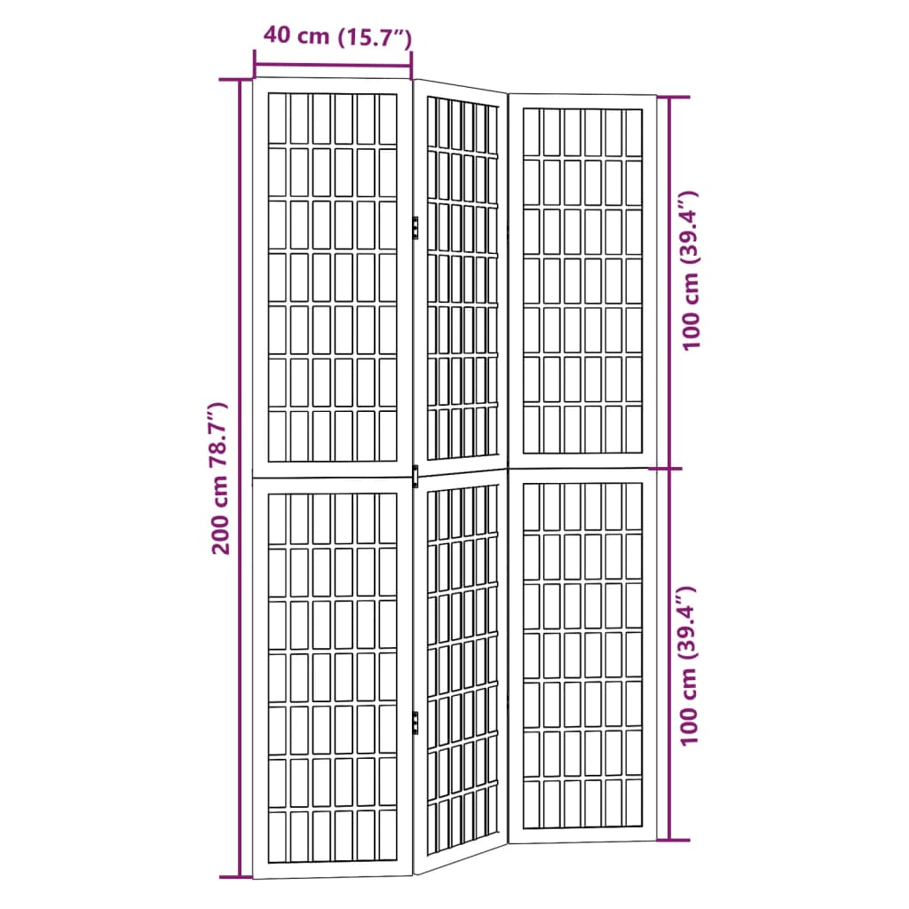 Kamerscherm met 3 panelen massief paulowniahout zwart is nu te koop bij PeponiXL, paradijselijk wonen!