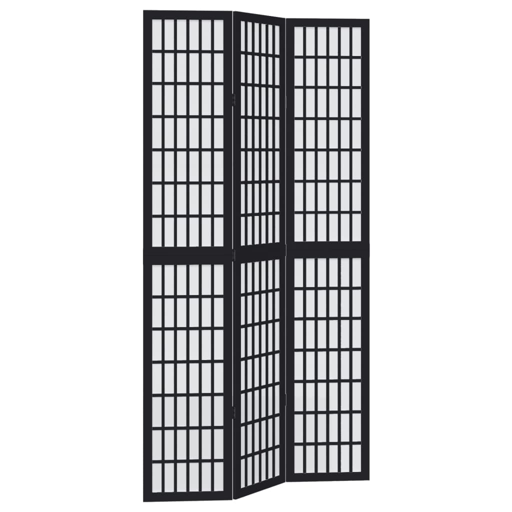 Kamerscherm met 3 panelen massief paulowniahout zwart is nu te koop bij PeponiXL, paradijselijk wonen!