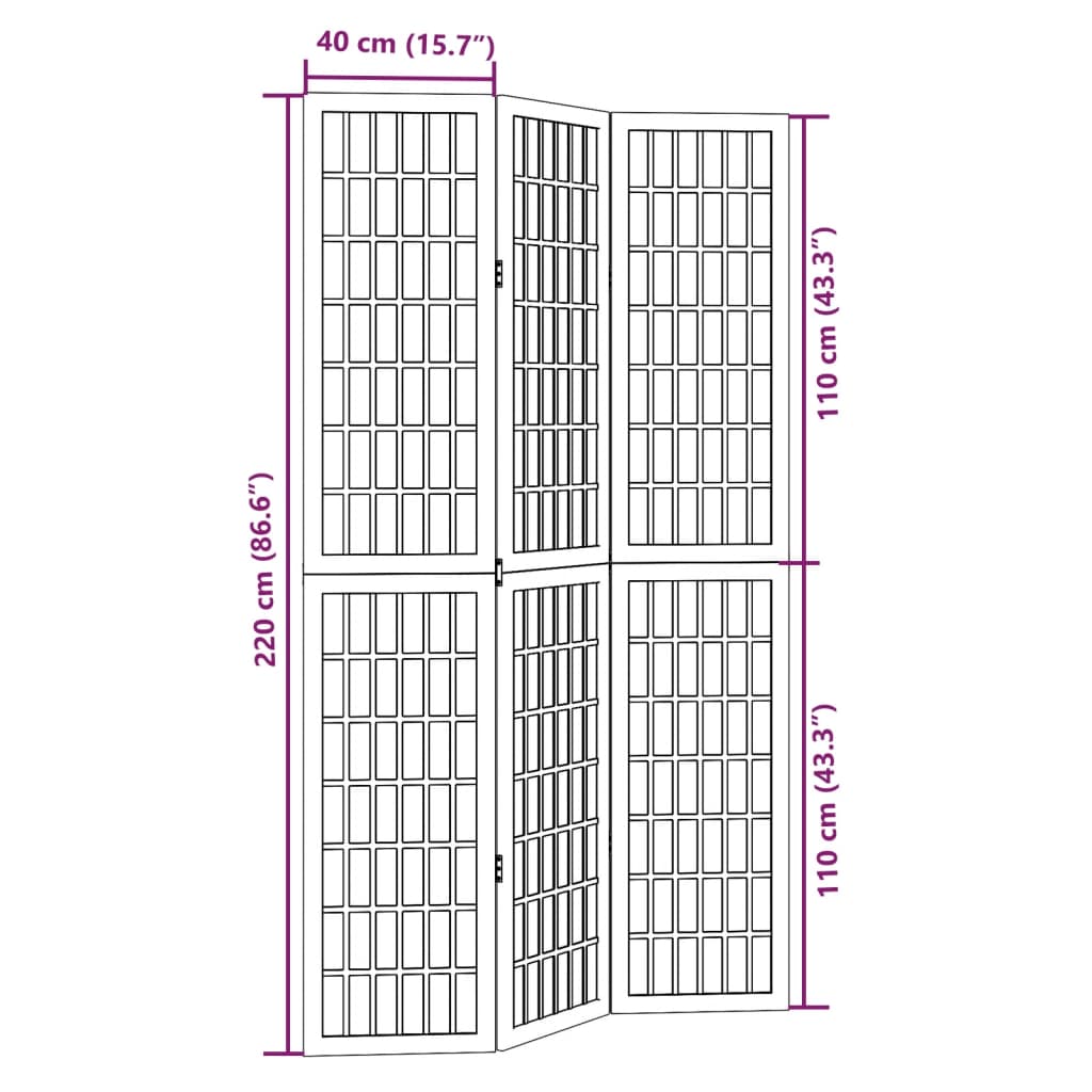 Kamerscherm met 3 panelen massief paulowniahout zwart is nu te koop bij PeponiXL, paradijselijk wonen!