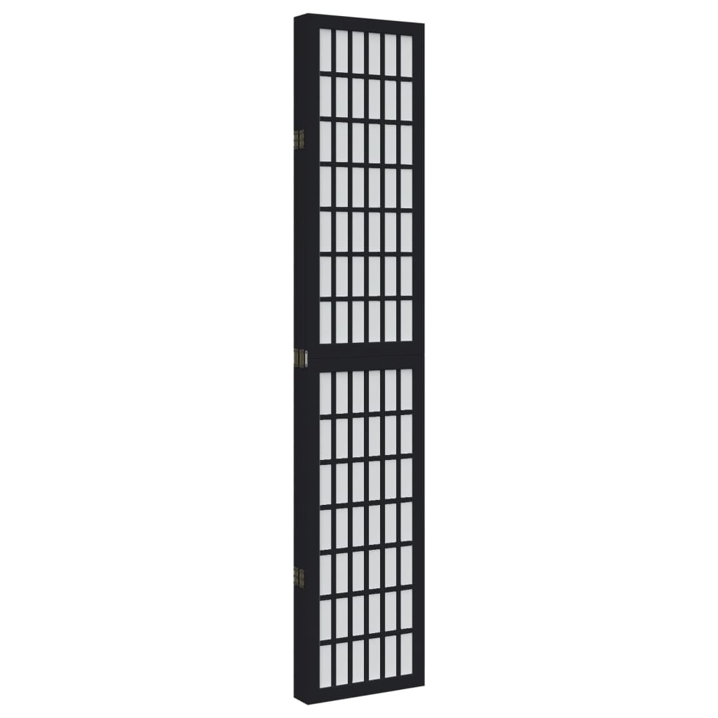 Kamerscherm met 5 panelen massief paulowniahout zwart is nu te koop bij PeponiXL, paradijselijk wonen!