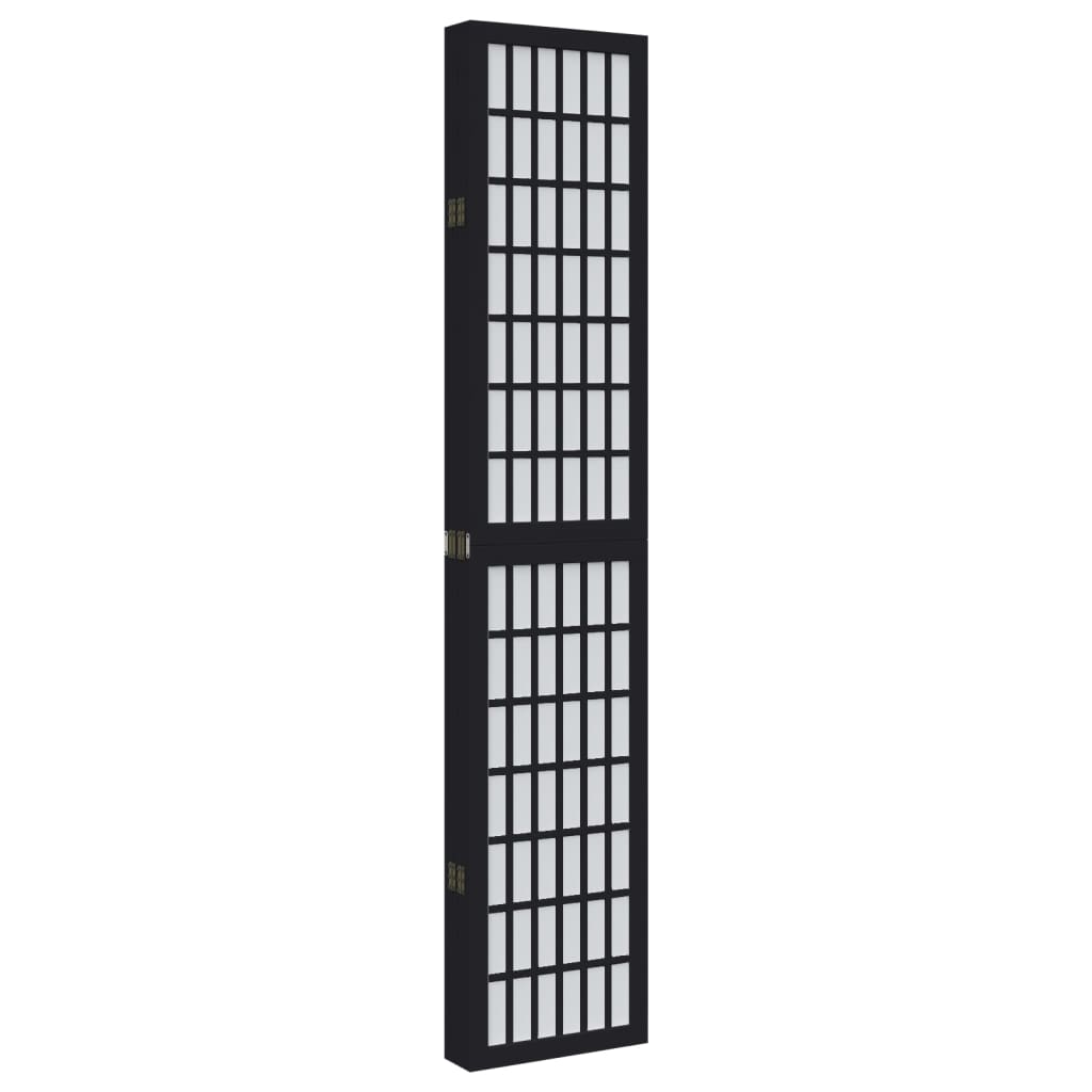 Kamerscherm met 6 panelen massief paulowniahout zwart is nu te koop bij PeponiXL, paradijselijk wonen!