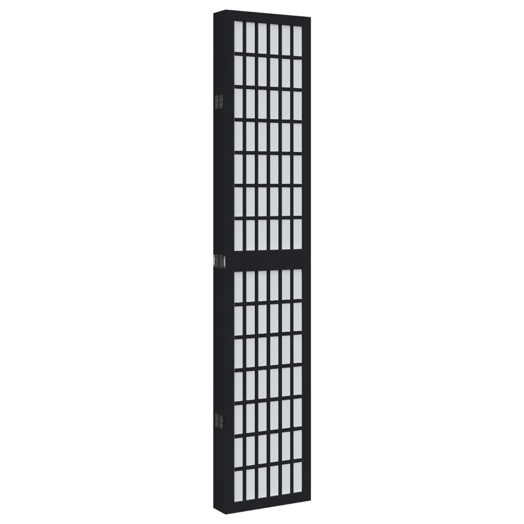 Kamerscherm met 6 panelen massief paulowniahout zwart is nu te koop bij PeponiXL, paradijselijk wonen!