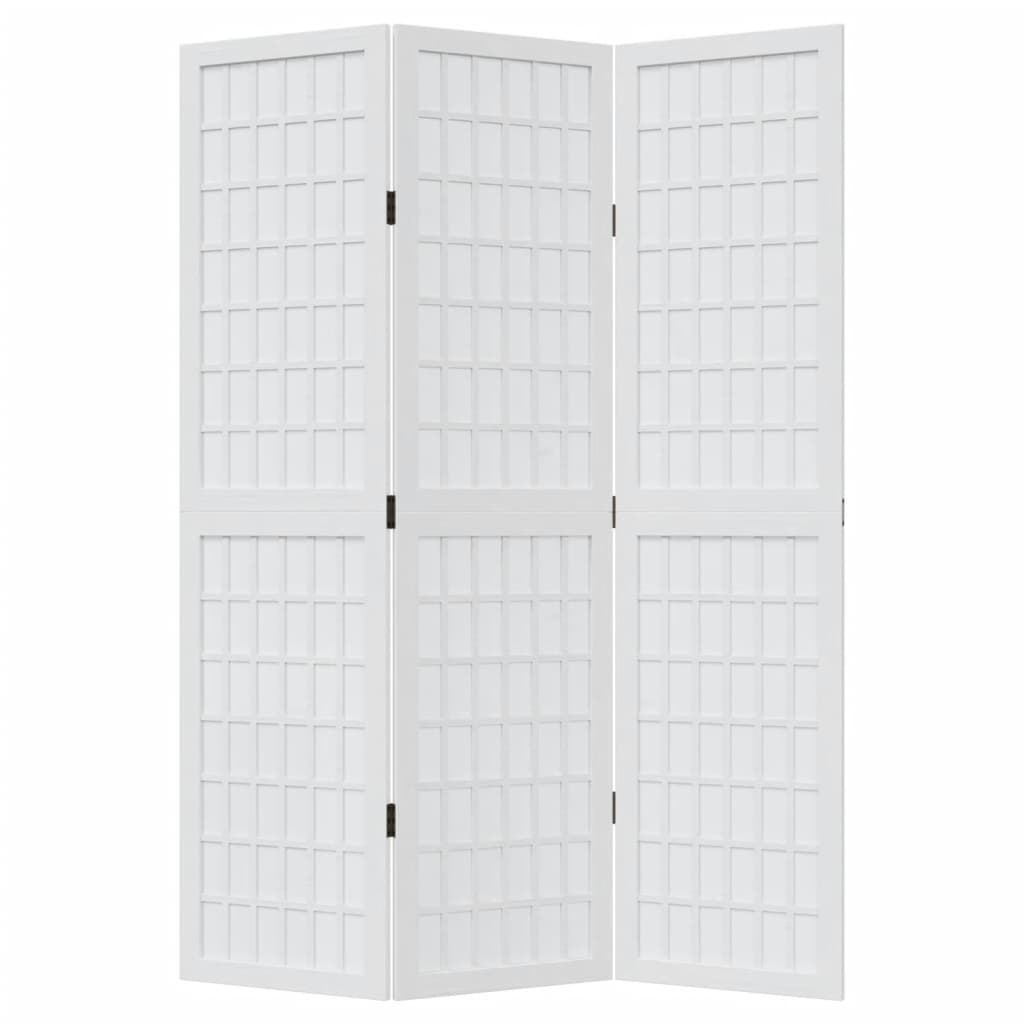 Kamerscherm met 3 panelen massief paulowniahout wit is nu te koop bij PeponiXL, paradijselijk wonen!