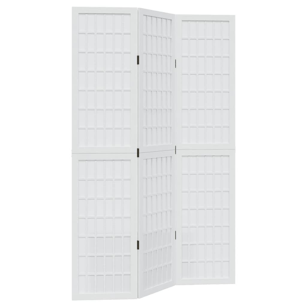 Kamerscherm met 3 panelen massief paulowniahout wit is nu te koop bij PeponiXL, paradijselijk wonen!