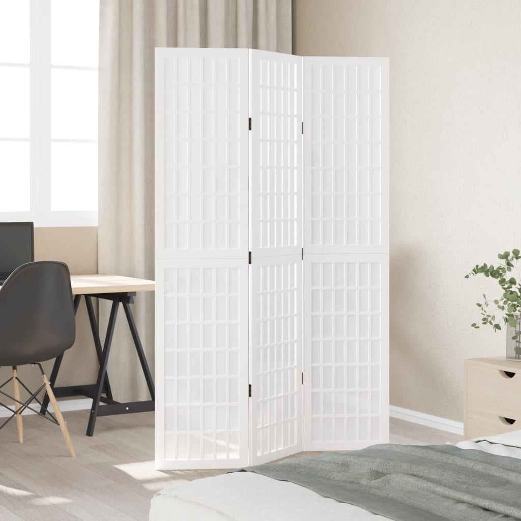 Kamerscherm met 3 panelen massief paulowniahout wit is nu te koop bij PeponiXL, paradijselijk wonen!