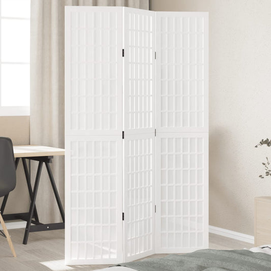 Kamerscherm met 3 panelen massief paulowniahout wit is nu te koop bij PeponiXL, paradijselijk wonen!
