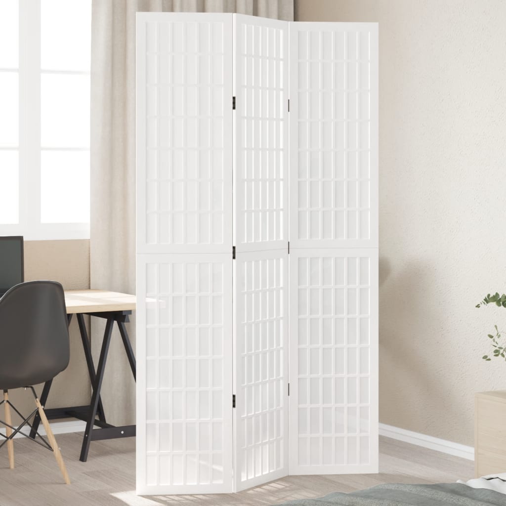 Kamerscherm met 3 panelen massief paulowniahout wit is nu te koop bij PeponiXL, paradijselijk wonen!