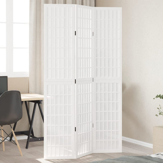 Kamerscherm met 3 panelen massief paulowniahout wit is nu te koop bij PeponiXL, paradijselijk wonen!