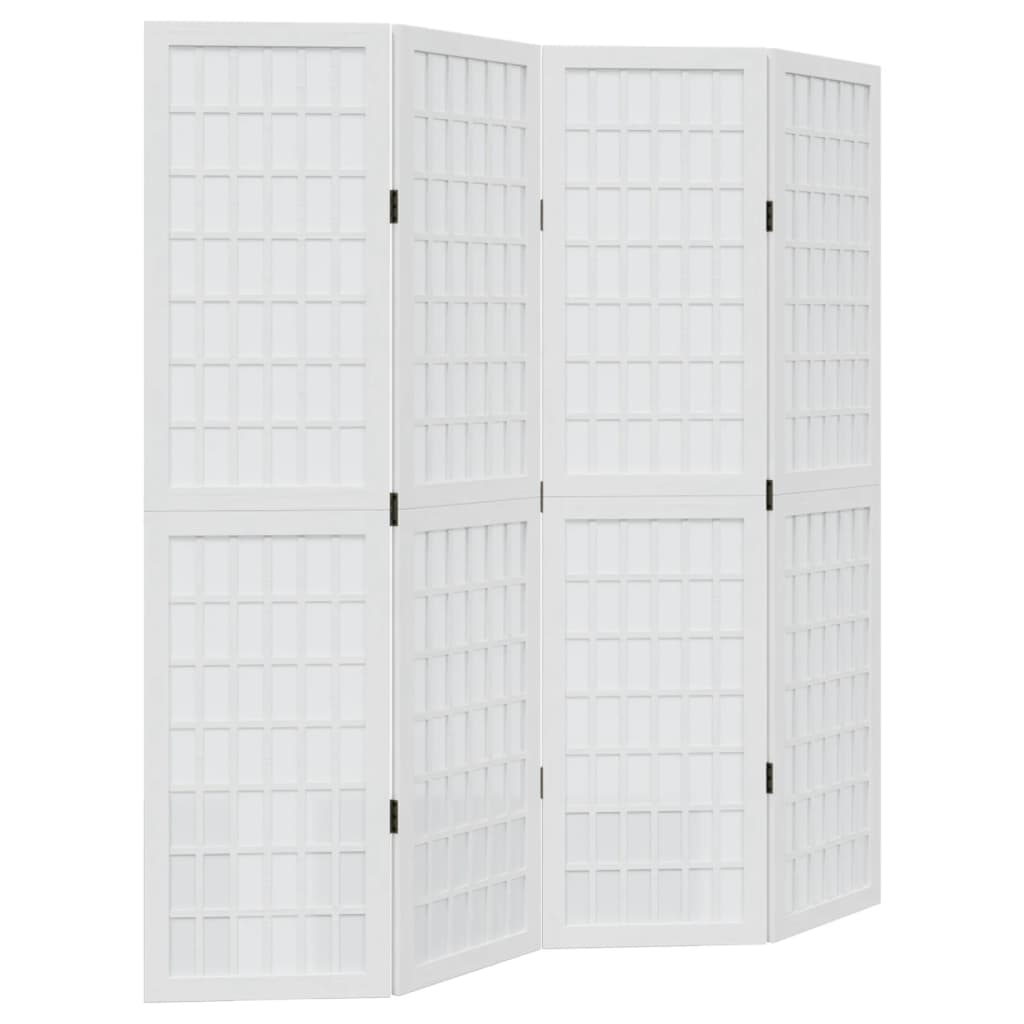 Kamerscherm met 4 panelen massief paulowniahout wit is nu te koop bij PeponiXL, paradijselijk wonen!