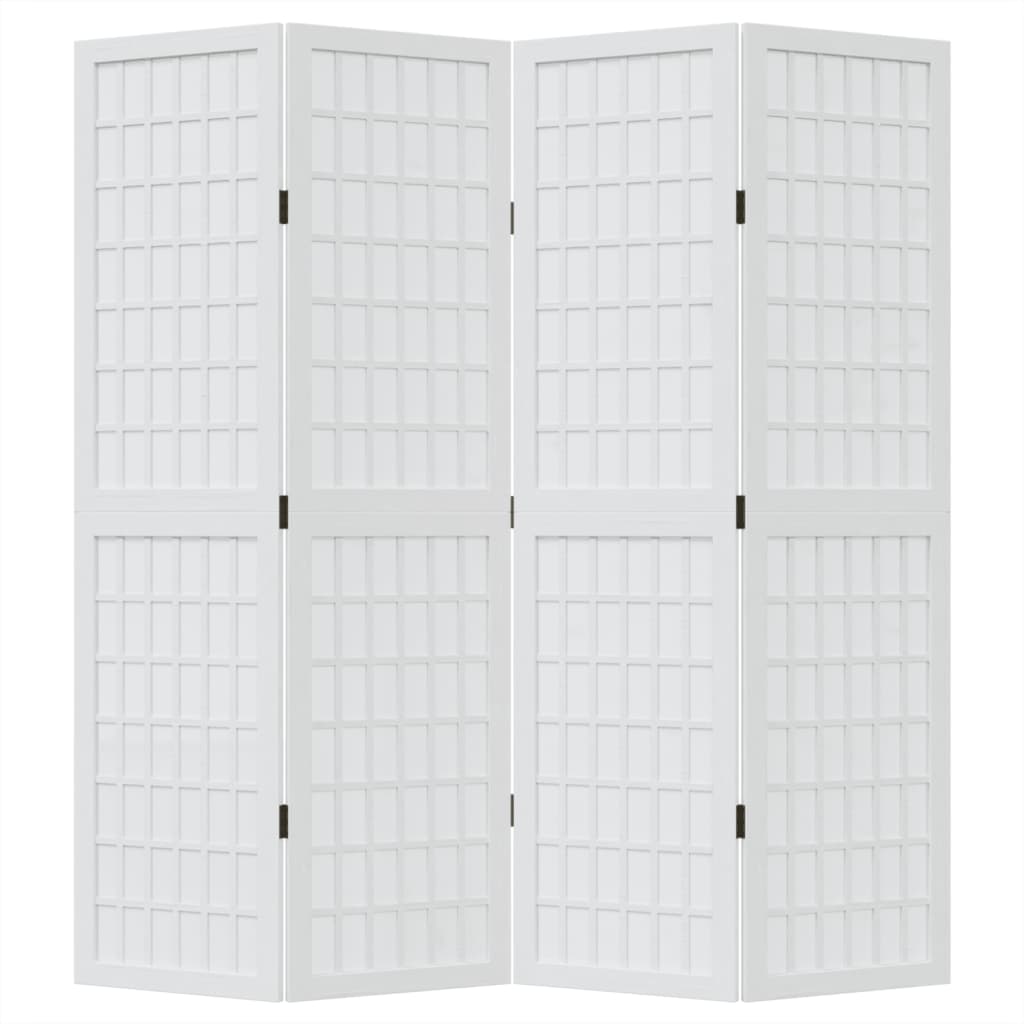 Kamerscherm met 4 panelen massief paulowniahout wit is nu te koop bij PeponiXL, paradijselijk wonen!