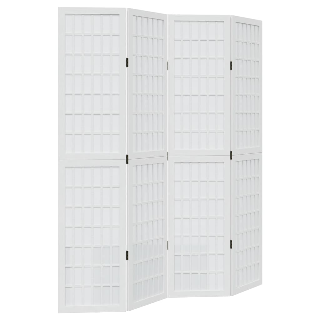Kamerscherm met 4 panelen massief paulowniahout wit is nu te koop bij PeponiXL, paradijselijk wonen!