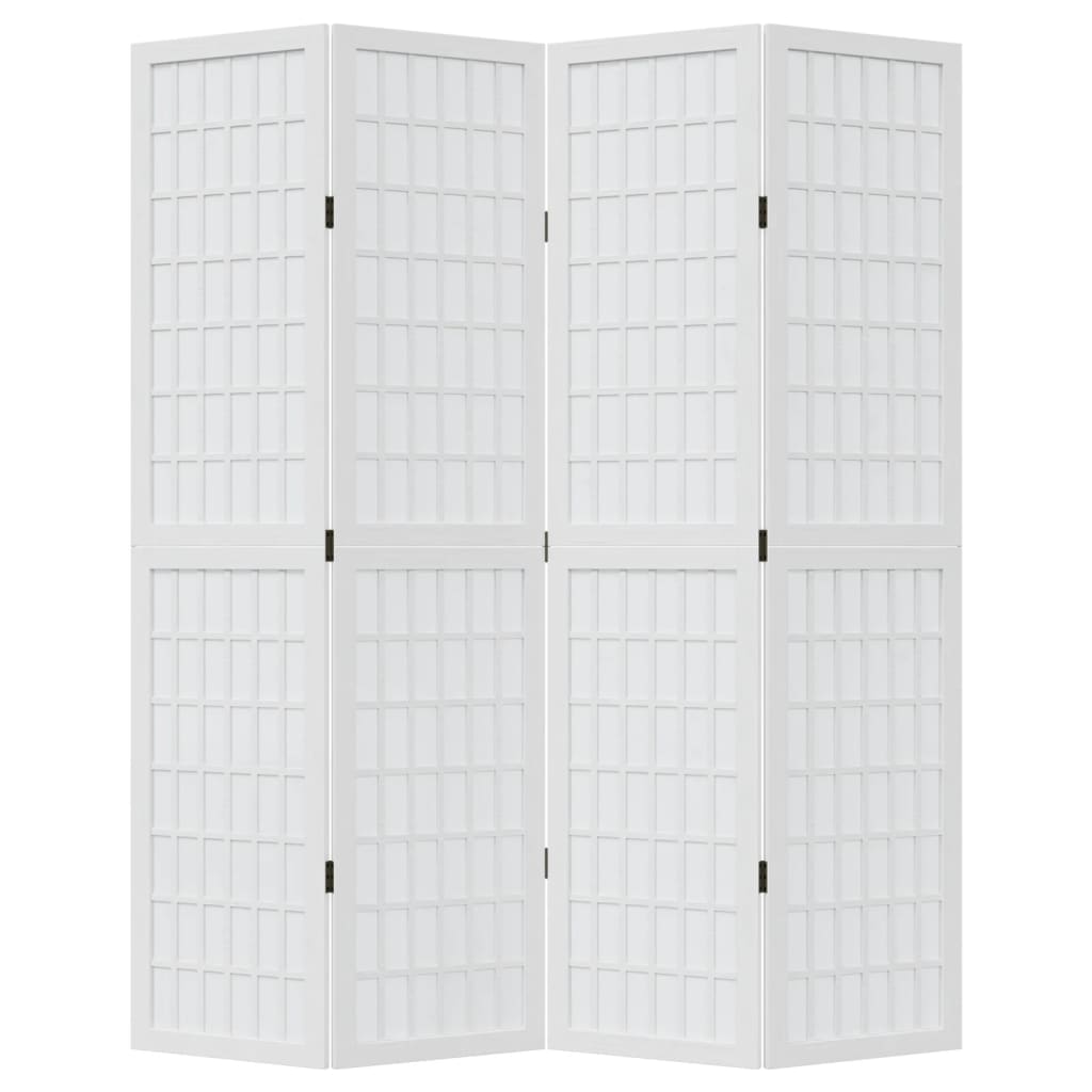Kamerscherm met 4 panelen massief paulowniahout wit is nu te koop bij PeponiXL, paradijselijk wonen!