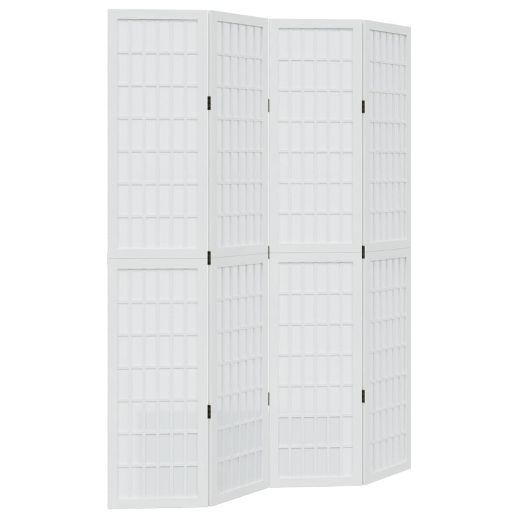 Kamerscherm met 4 panelen massief paulowniahout wit is nu te koop bij PeponiXL, paradijselijk wonen!