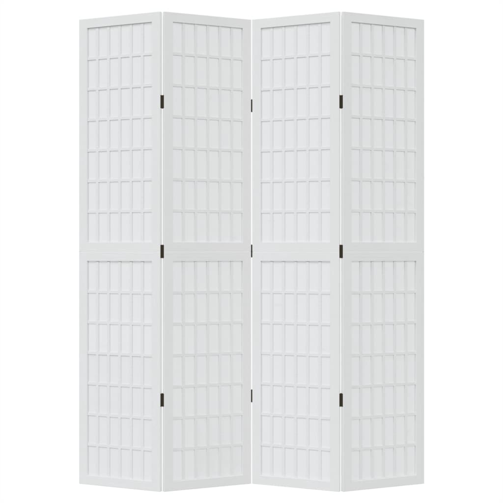 Kamerscherm met 4 panelen massief paulowniahout wit is nu te koop bij PeponiXL, paradijselijk wonen!
