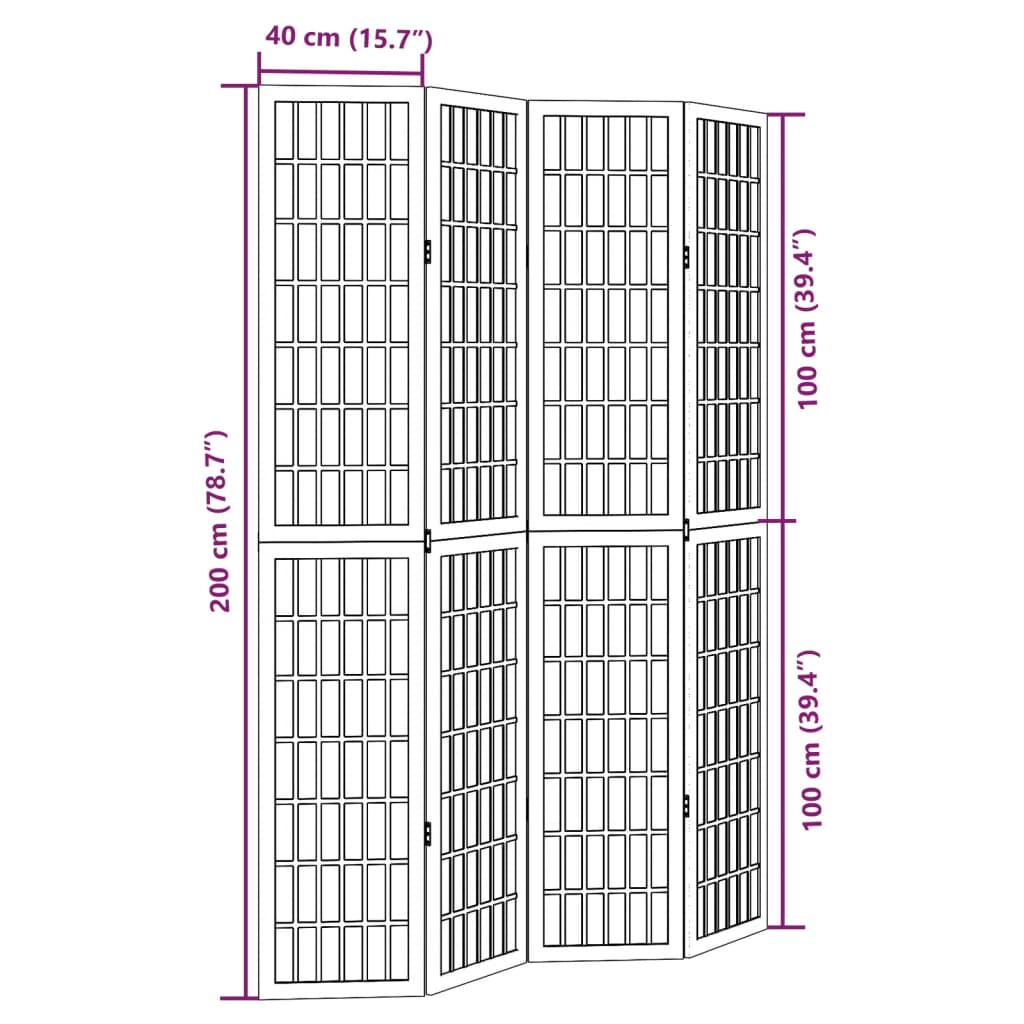 Kamerscherm met 4 panelen massief paulowniahout wit is nu te koop bij PeponiXL, paradijselijk wonen!