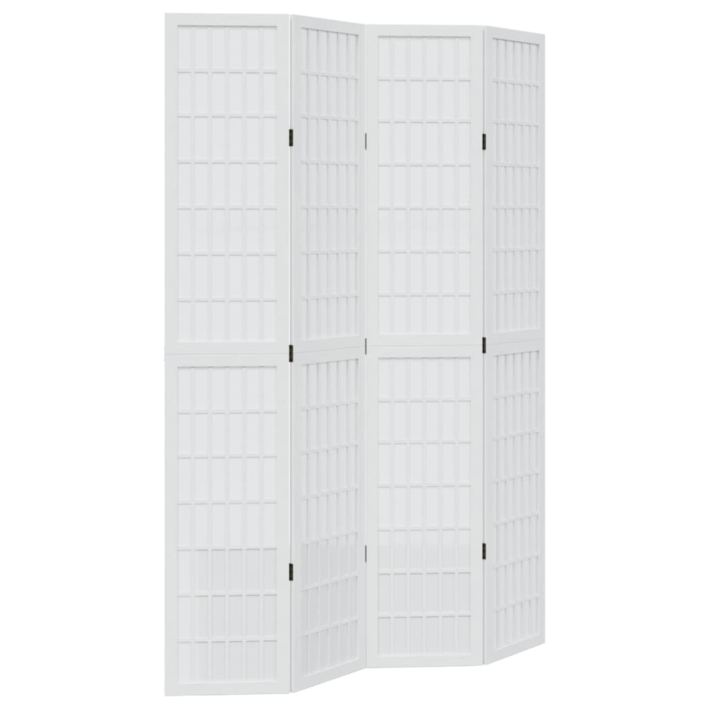 Kamerscherm met 4 panelen massief paulowniahout wit is nu te koop bij PeponiXL, paradijselijk wonen!