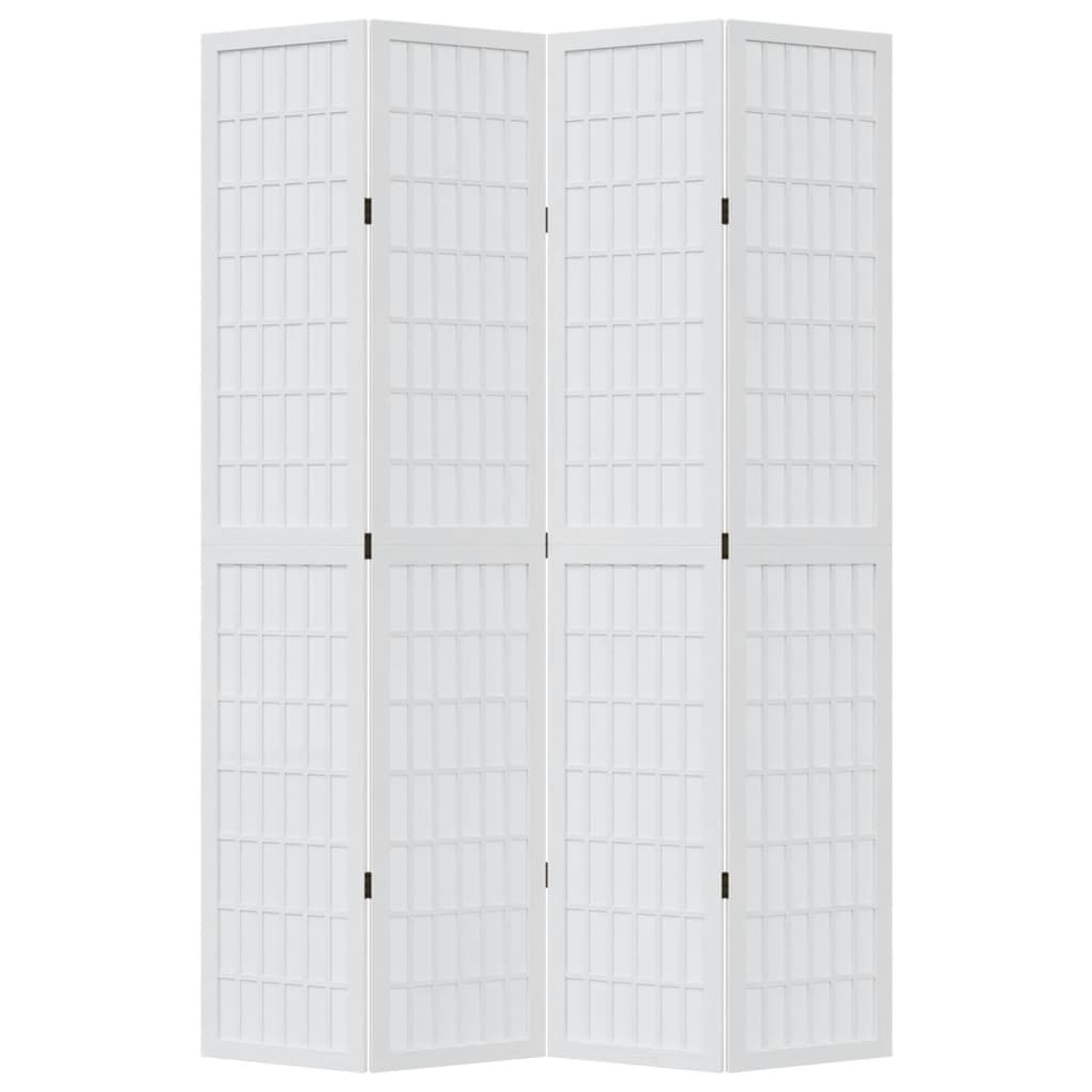 Kamerscherm met 4 panelen massief paulowniahout wit is nu te koop bij PeponiXL, paradijselijk wonen!
