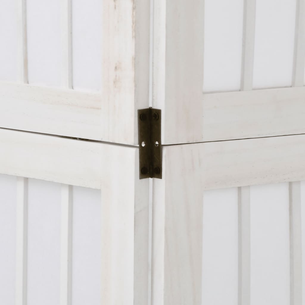 Kamerscherm met 5 panelen massief paulowniahout wit is nu te koop bij PeponiXL, paradijselijk wonen!