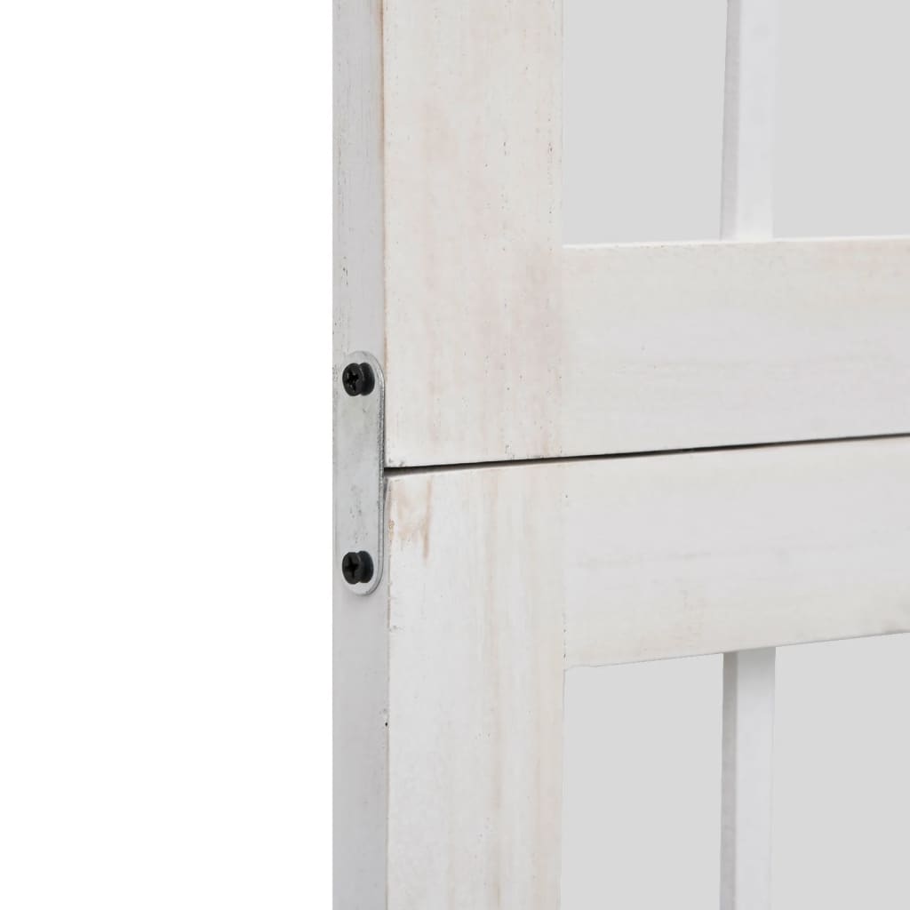 Kamerscherm met 5 panelen massief paulowniahout wit is nu te koop bij PeponiXL, paradijselijk wonen!