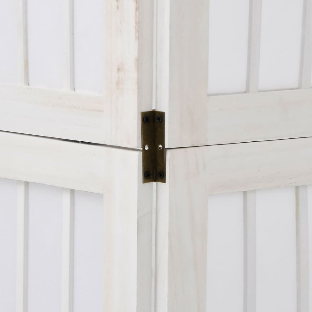 Kamerscherm met 5 panelen massief paulowniahout wit is nu te koop bij PeponiXL, paradijselijk wonen!