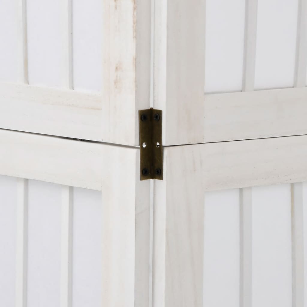 Kamerscherm met 5 panelen massief paulowniahout wit is nu te koop bij PeponiXL, paradijselijk wonen!