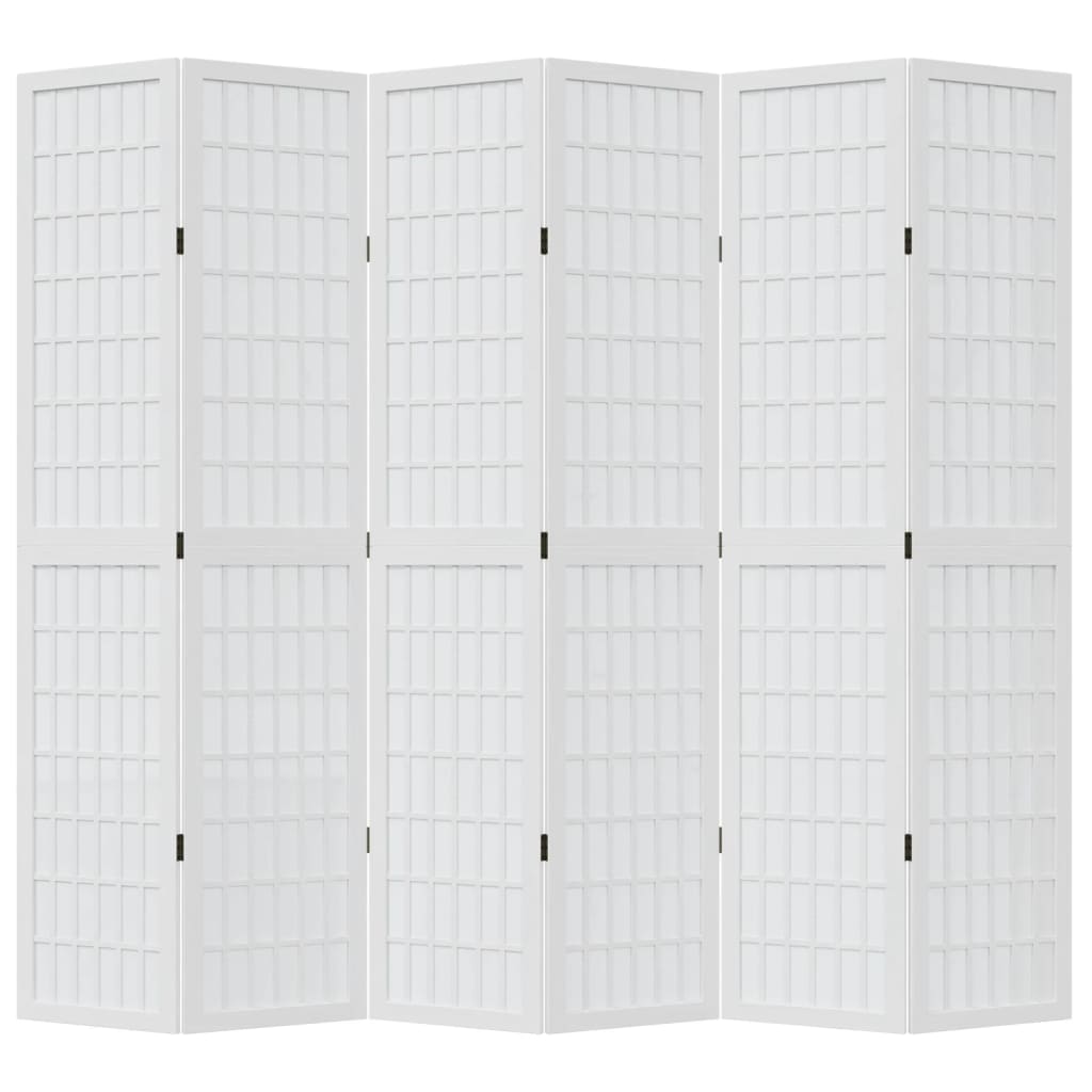 Kamerscherm met 6 panelen massief paulowniahout wit is nu te koop bij PeponiXL, paradijselijk wonen!