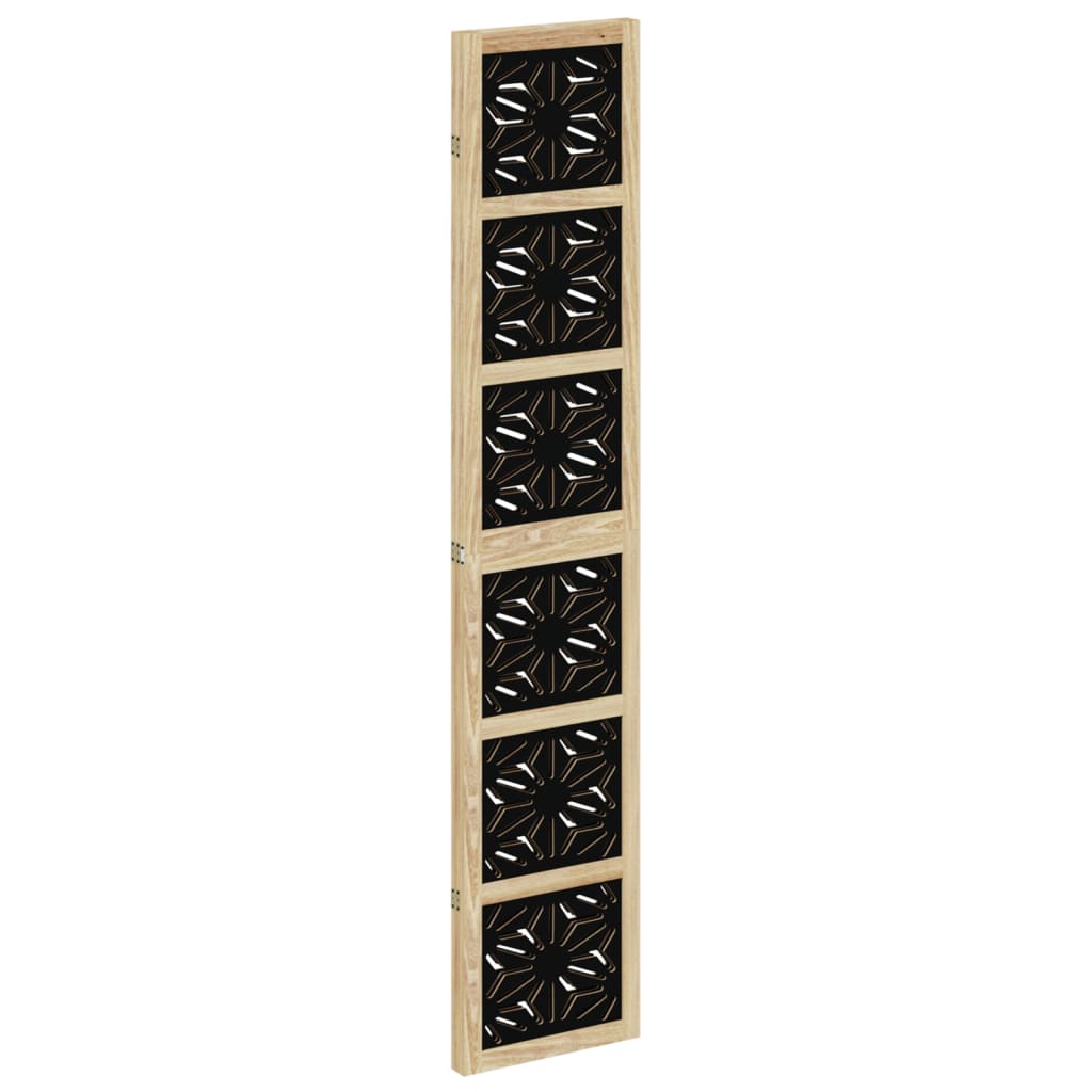 Kamerscherm met 3 panelen massief paulowniahout zwart is nu te koop bij PeponiXL, paradijselijk wonen!