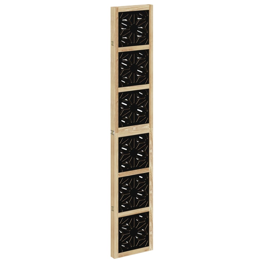 Kamerscherm met 4 panelen massief paulowniahout bruin en zwart is nu te koop bij PeponiXL, paradijselijk wonen!