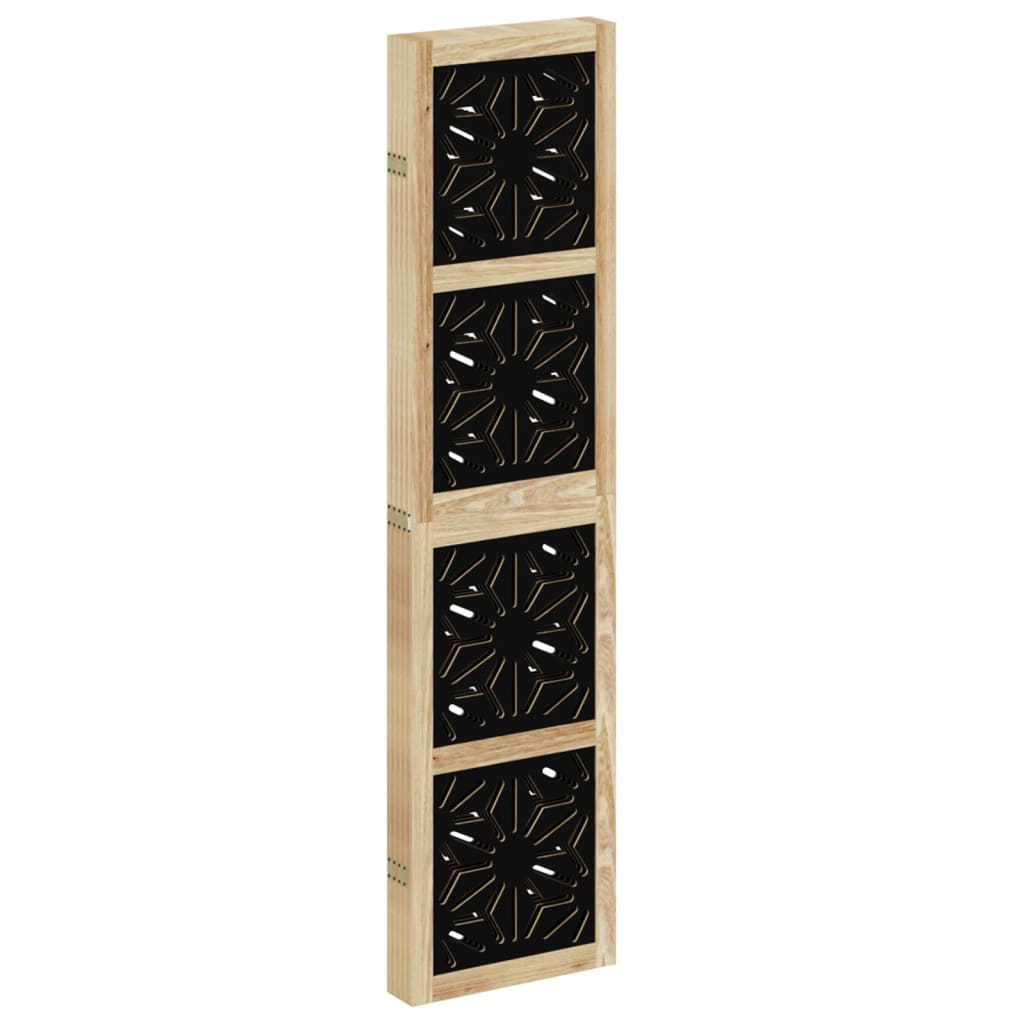 Kamerscherm met 5 panelen massief paulowniahout bruin en zwart is nu te koop bij PeponiXL, paradijselijk wonen!