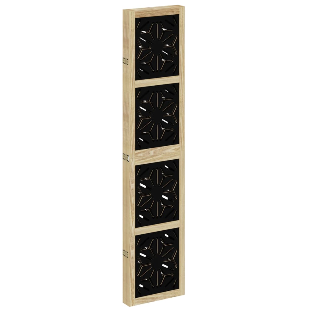 Kamerscherm met 5 panelen massief paulowniahout bruin en zwart is nu te koop bij PeponiXL, paradijselijk wonen!